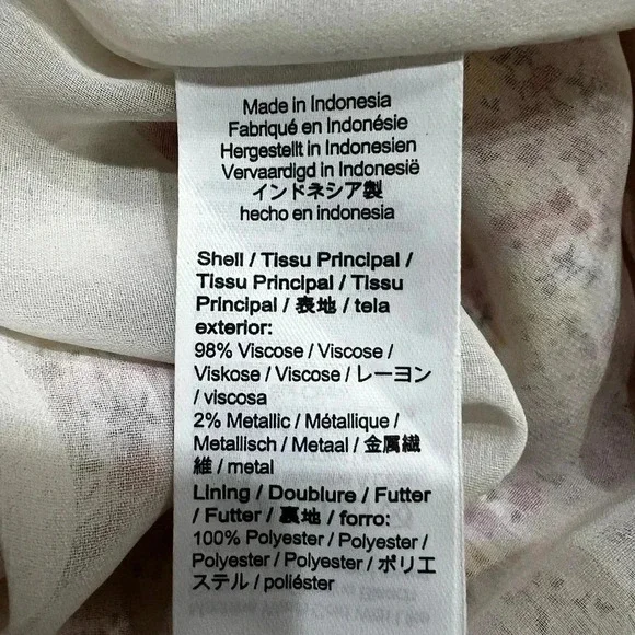 J.Crew Floral in Field Day Print Metallic Button Down V-Neck Midi Size 2 - Picture 7 of 9